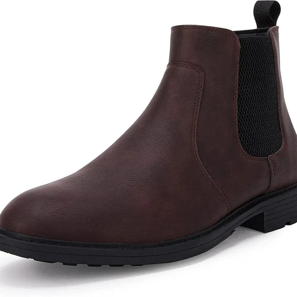 (67-4143)   Coutgo Men's  Ankle Boots Chelsea Round Toe  Sz 11.5
